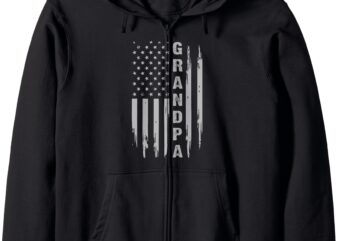 Patriotic Grandpa American Flag USA Father’s Day Gift Zip Hoodie