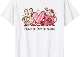 Peace Love Coffee Cute Fun Tee T-Shirt