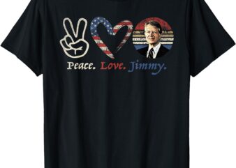 Peace Love Jimmy Carter 39 President USA Retro Vintage T-Shirt