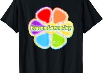 PeaceLoveJoy Flower Power Retro Colorful Art T-Shirt