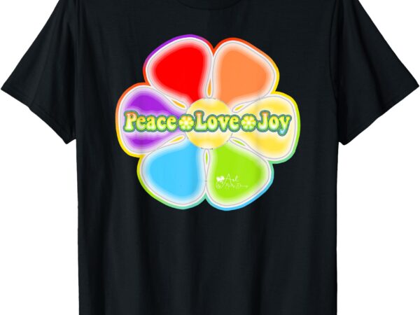 Peacelovejoy flower power retro colorful art t-shirt