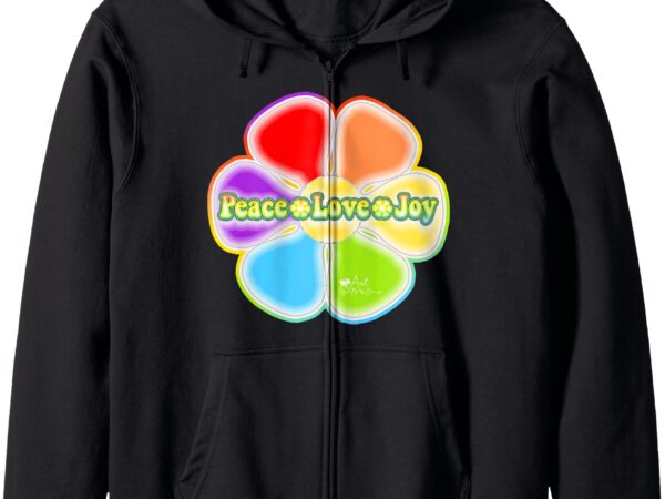 Peacelovejoy flower power retro colorful art zip hoodie t shirt illustration