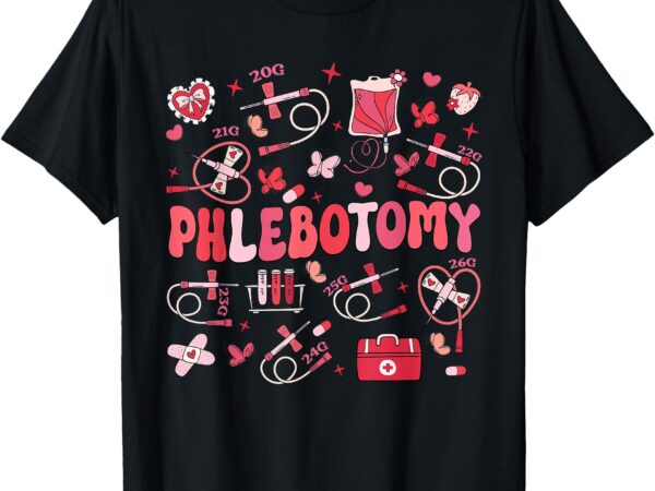 Phlebotomist heart phlebotomy nurse tech gift valentines t-shirt