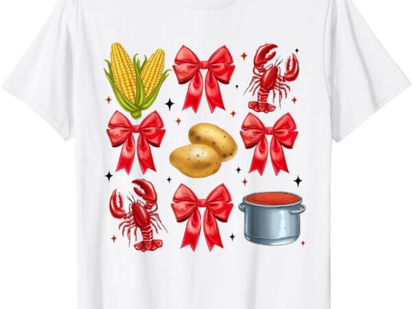 Pink bow cute coquette crawfish boil y2k girl aesthetic t-shirt