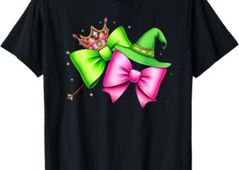 Pink & Green Funny Halloween For Woman Musical Shirt Witch T-Shirt