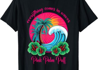 Pink Palm Puff Design for Women Pink Palm Puff T-Shirt