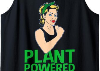 Plant Powered Feminist Warrior Fitness Gym Workout Saying Tank Top