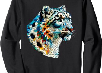 Polygon Art Snow Leopard Leopards Sweatshirt