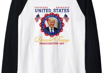 President Donald Trump Inauguration Day 2025 Memorabilia Raglan Baseball Tee t shirt illustration