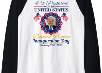 President Donald Trump Inauguration Day 2025 Memorabilia Raglan Baseball Tee