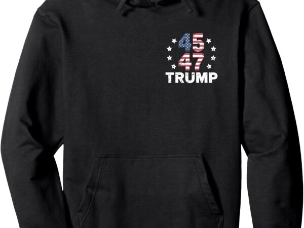 President donald trump inauguration day 2025 us flag vinatge pullover hoodie t shirt illustration