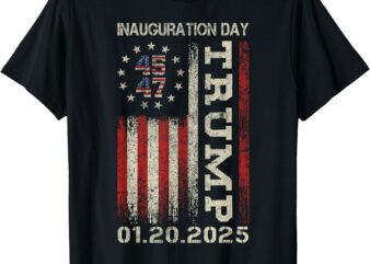 President Donald Trump Inauguration Day 2025 USA Flag T-Shirt