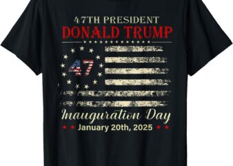 President Donald Trump Inauguration Day 2025 Vintage US Flag T-Shirt