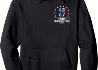 President Trump Inauguration Day 2025 US Flag (Front & Back) Pullover Hoodie