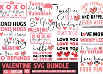 Valentine’s Day T-Shirt Design Bundle, Happy Valentine’s Day T-Shirt Design, Valentine SVG Bundle, Valentine’s Day Sublimation PNG, Love