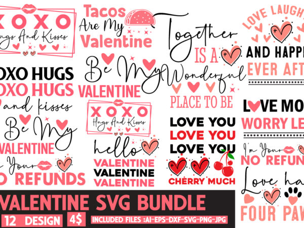 Valentine’s day t-shirt design bundle, happy valentine’s day t-shirt design, valentine svg bundle, valentine’s day sublimation png, love