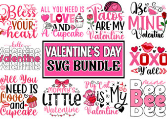 Valentine’s Day T-shirt Design BUndle, Valentines svg bundle, Valentines Day Svg, Happy valentine svg, Love Svg, Heart svg, Love day svg, Cu