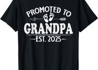 Promoted To Grandpa 2025 Grandpa est 2025 Soon To Be Grandpa T-Shirt