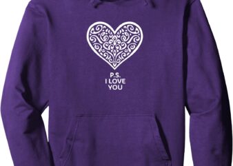 Ps I Love You Day Purple Pullover Hoodie