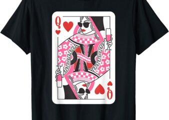 Queen of Hearts Champagne Lover Womens Gifts Valentines Day T-Shirt