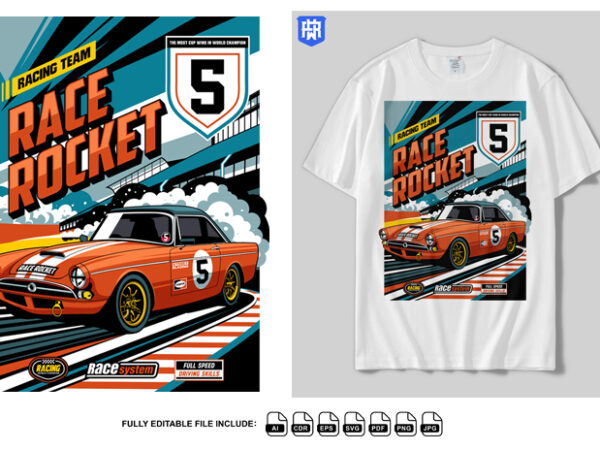 Race rocket wins in world champion t shirt design online