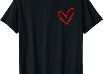 Red Heart Cool Love Heart Graphic Valentines Unisex T-Shirt