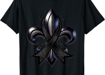 Remember NOLA Strong Black Ribbon Support Louisiana T-Shirt