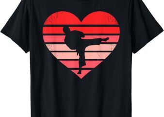 Retro Karate Judo Heart Valentine Martial Art Boys Mens Kids T-Shirt