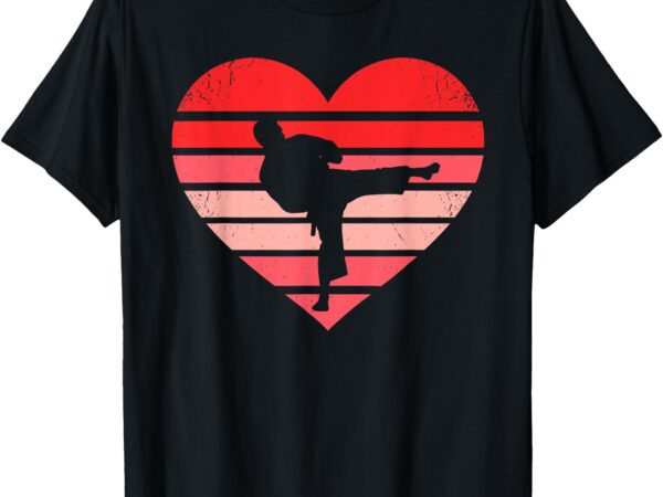 Retro karate judo heart valentine martial art boys mens kids t-shirt