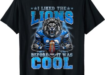 Retro Lightning Lions Funny American Football For Men Women T-Shirt