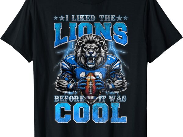 Retro lightning lions funny american football for men women t-shirt