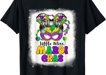 Retro Little Miss Mardi Gras Outfit Youth Girl Women Costume T-Shirt