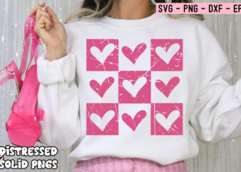 Retro Love SVG PNG, Sublimation Design, Trendy Happy Valentine’s Day Checkered Lover Png Heart Png Retro V-day Png Brushstroke XOXO T-Shirt