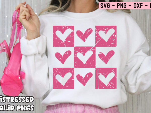 Retro love svg png, sublimation design, trendy happy valentine’s day checkered lover png heart png retro v-day png brushstroke xoxo t-shirt