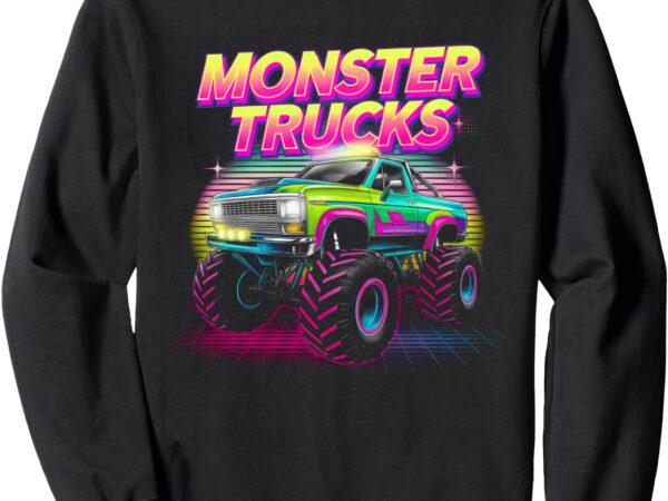 Retro monster truck cute shirts monster trucks are my jam sweatshirt