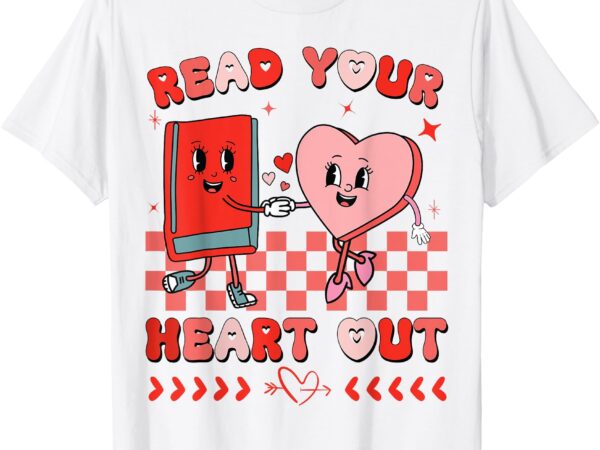 Retro read your heart out valentine’s day teacher bookish t-shirt