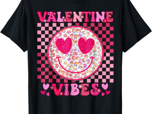 Retro valentine’s day heart valentine vibes boys girls kids t-shirt