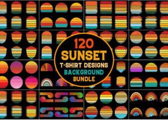 Retro Vintage Sunset Grunge Background Bundle