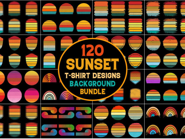 Retro vintage sunset grunge background bundle t shirt design online