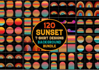 Retro Vintage Sunset Grunge Background Bundle