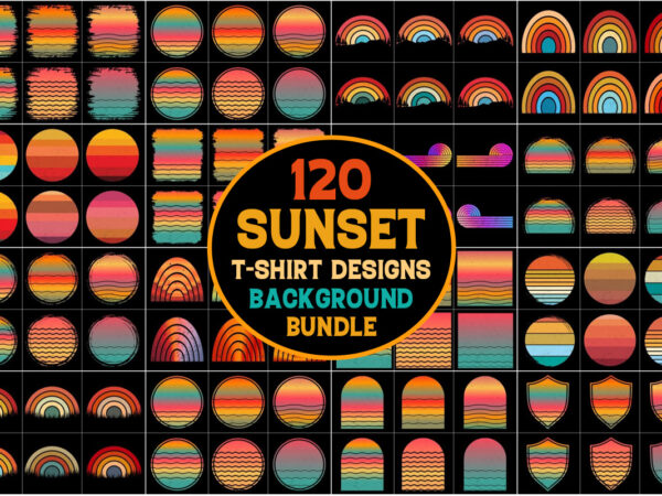 Retro vintage sunset grunge background bundle t shirt design online