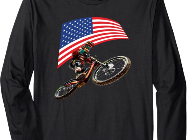 Ride usa mountain bike patriot vibes long sleeve t-shirt