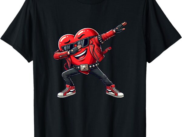 Rockstar heart dabbing into valentine’s day t-shirt