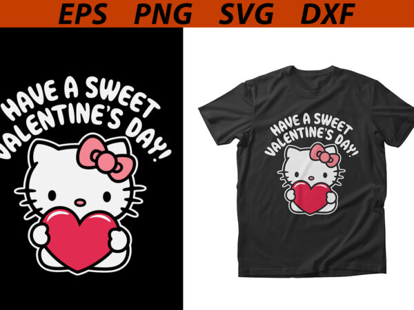 Romantic cute cat valentines day t-shirt design