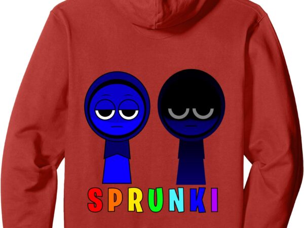 Sprunki jevin normal and horror character pullover hoodie t shirt template vector