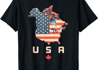 Shirt with Canada and USA map – Annex America’s 51st state! T-Shirt