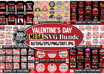 Valentine’s Day Mega Bundle ,3VALENTINE MEGA BUNDLE, Valentines svg Bundle, Valentine’s Day Designs, Cut Files Cricut, Silhouette, Retro Sub