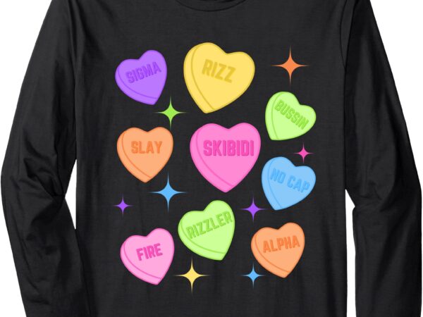 Skibidi valentine’s day – funny valentine’s day slang long sleeve t-shirt