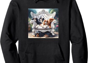 Sleeping Cavalier King Charles Spaniels Pullover Hoodie