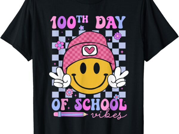 Smile face 100th day of school vibes shirts for teacher kids t-shirt